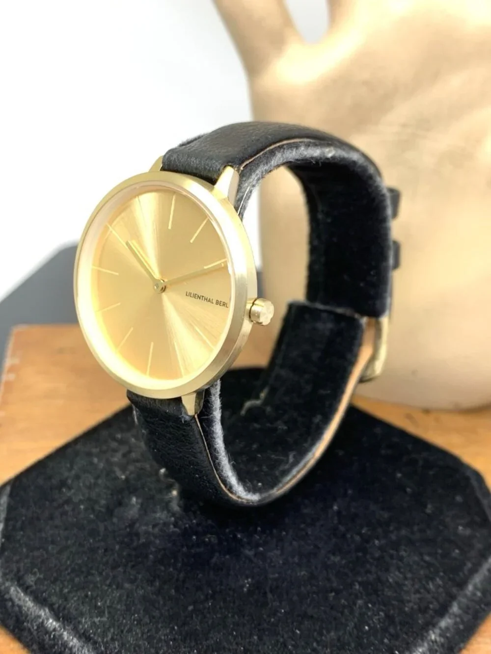 Lilienthal Berlin Women's Watch Rosalux Quartz Gold Dial Leather Strap 30mm